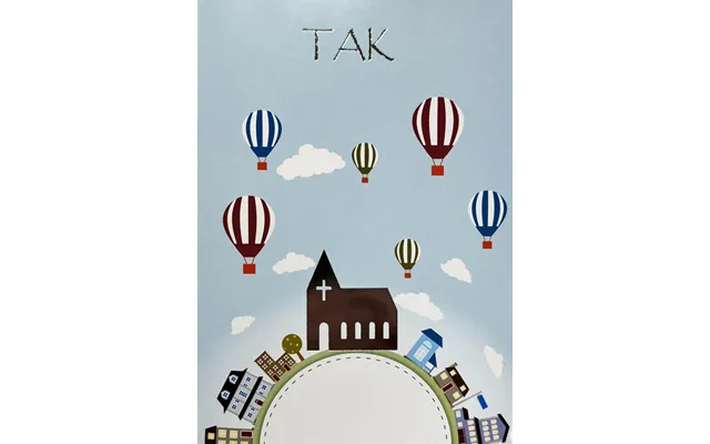 Takkekort Konfirmation 5 Stk. - Luftballoner