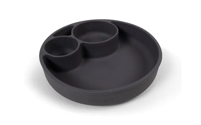 Silikone Tallerken Ruminddelt - Stone Grey