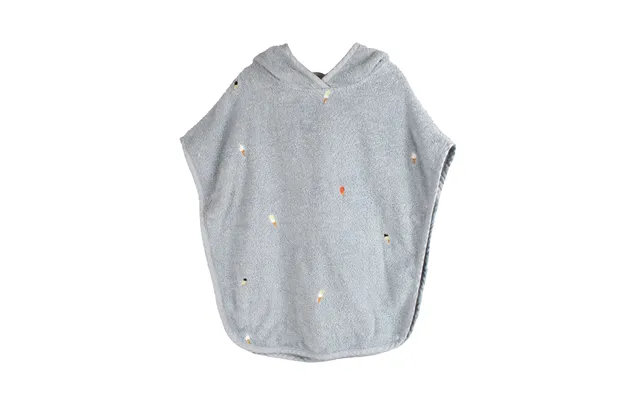 Strandponcho Med Broderi Gots - Pearl Blue