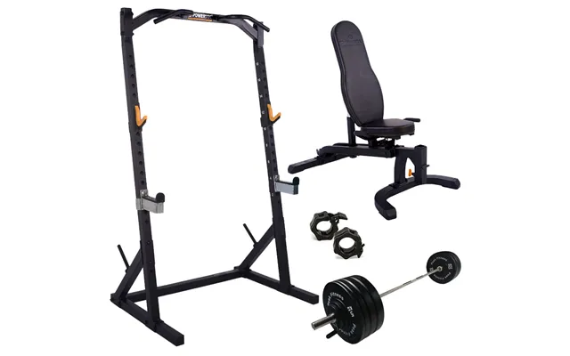 Powertec - Half Rack Træningssæt M. 125 Kg. Bumper Plates