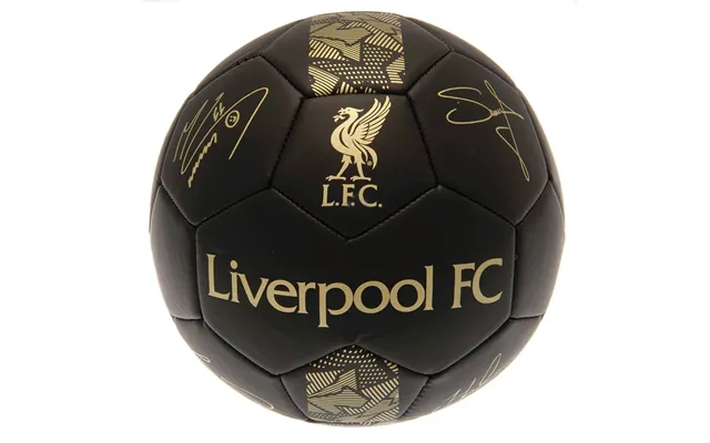 Liverpool Fc Foldbold Sort Guld - Størrelse 5