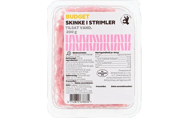 Skinkestrimler Budget