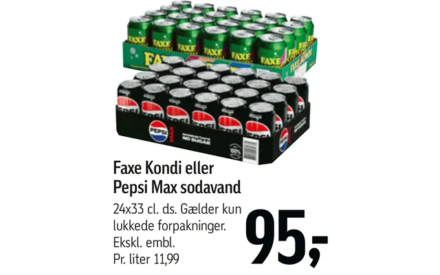 Faxe Kondi Eller Pepsi Max Sodavand
