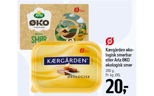 Kærgården Økologisk Smørbar Eller Arla Øko Økologisk Smør