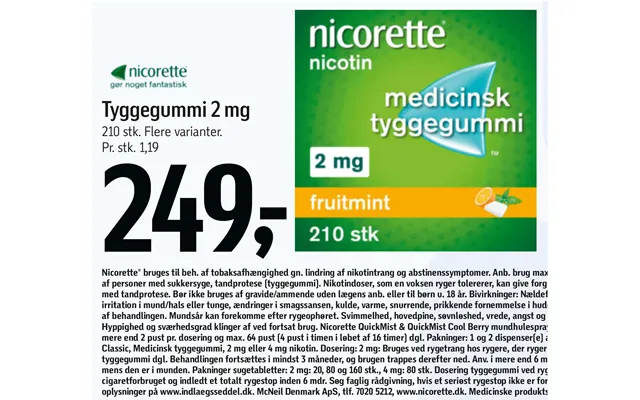 Tyggegummi 2 Mg