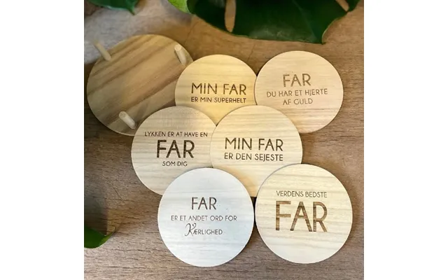 Coasters Med Tekst & Holder 6 Stk.