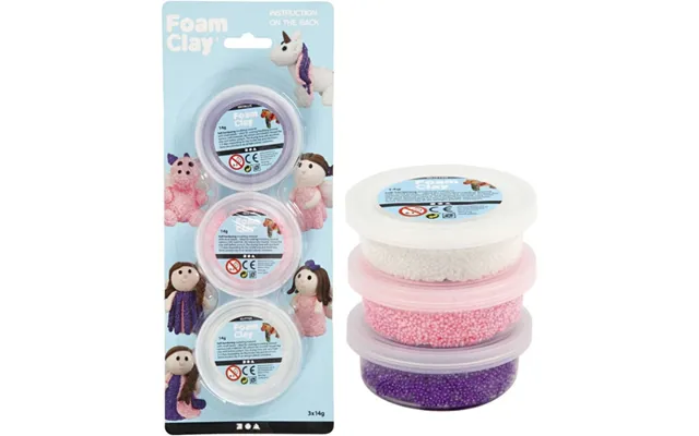 Foam Clay Pink Lilla Hvid 3x14 Gram