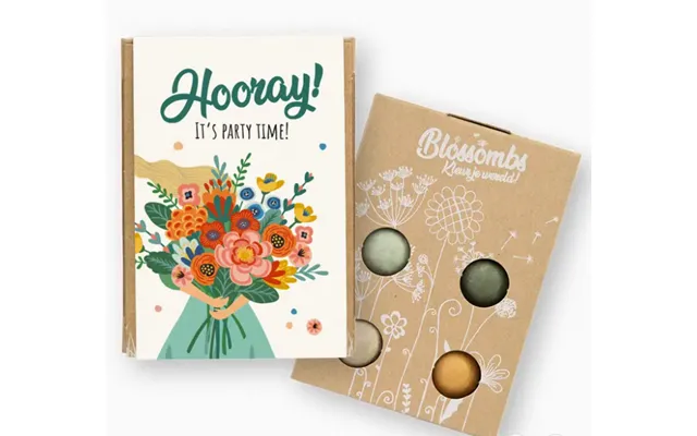 Gaveæske Hooray It S Party Time Med 4 Blomsterbomber