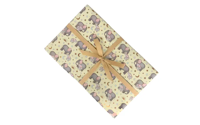 Gavepapir Med Elefant Motiv Beige