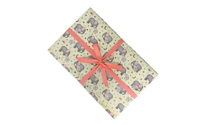 Gavepapir Med Elefant Motiv Peach