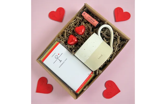Valentines Gave Eksklusiv Gaveæske Med Luksus Chokolade Og Designkrus