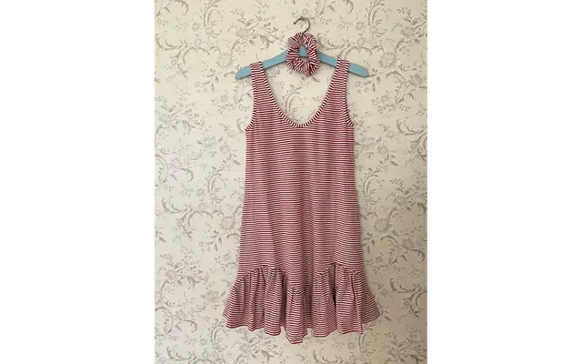 Gammelholm Copenhagen Hollyhock Dress Red Stripe - L