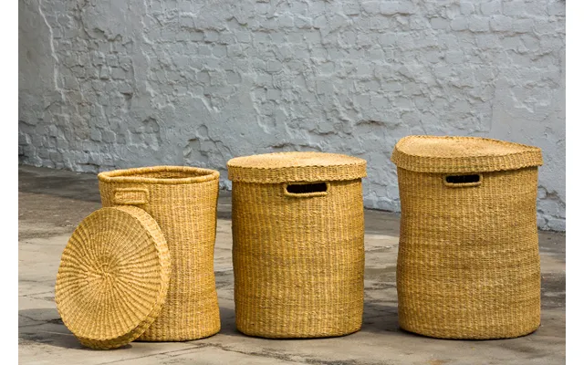 Hammerhus Fairtrade Vasketøjskurv M Låg - Natur Sort , S