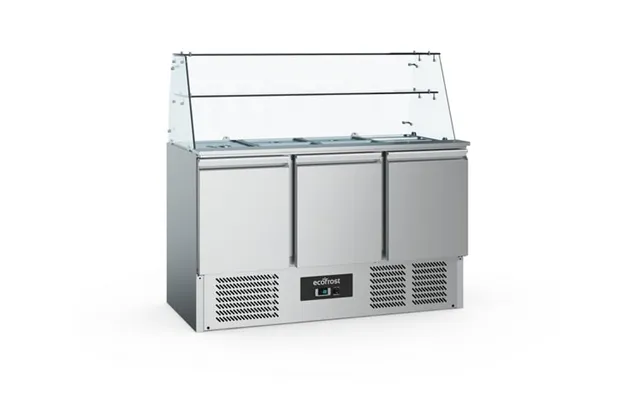 Saladette Med 3 Døre Åben Top M. Glas