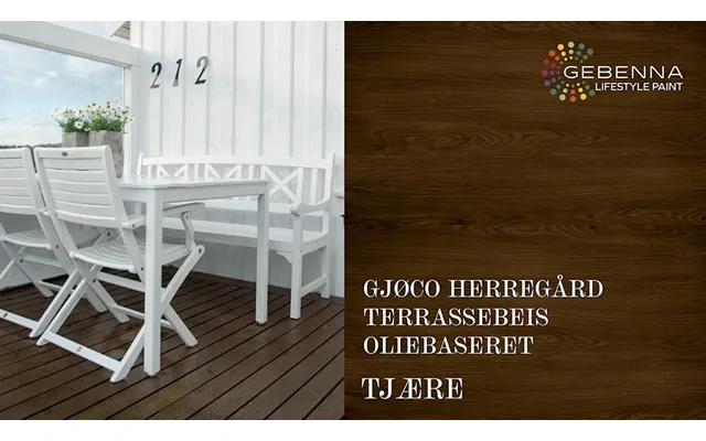 Gjøco Oliebaseret Terrassebeis 6053 Tjære 9 Liter