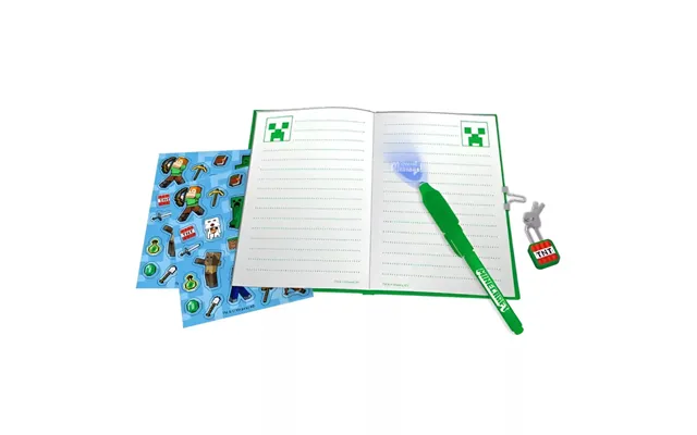 Minecraft Boom Dagbog Med Magisk Pen - Skrivesæt Notesbog