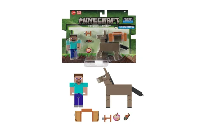Minecraft Core Figur 2-pack - Steve & Donkey