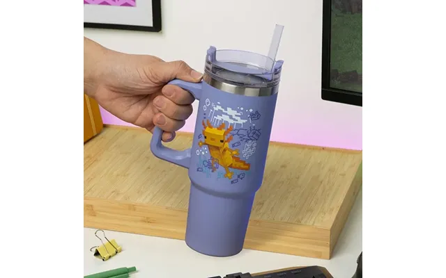 Minecraft Lilla 900ml Termo Kop Og Sugerør - Geekd.dk