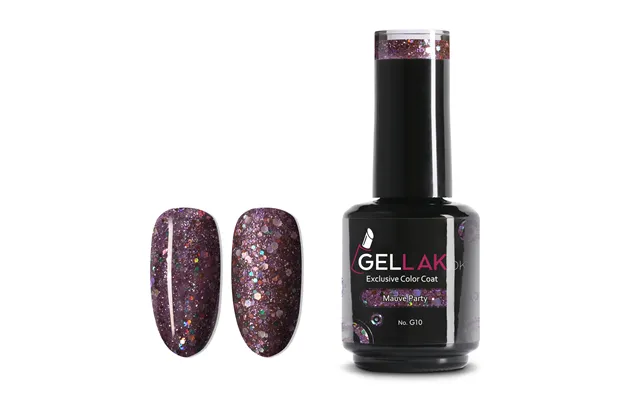 Gel Neglelak Lilla Glimmer 15 Ml Mauve Party No. G10 Gellak.dk