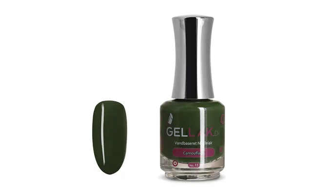 Grøn Vandbaseret Neglelak Camouflage No. 13 15 Ml Gellak.dk