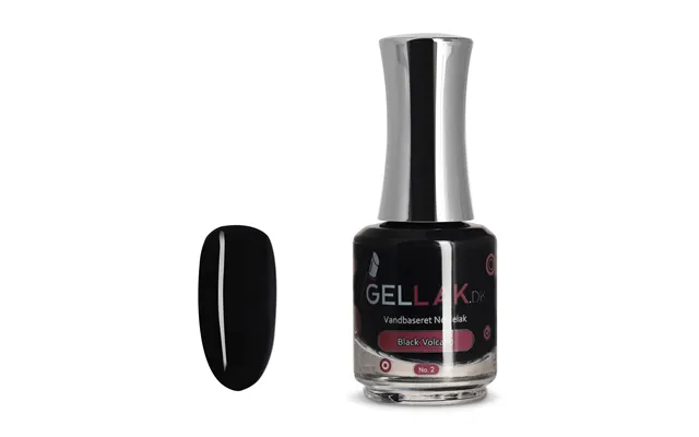 Sort Vandbaseret Neglelak Black Volcano No. 2 15 Ml Gellak.dk