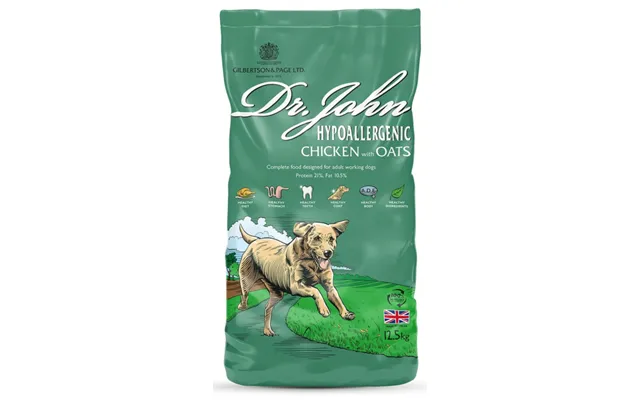 12,5 Kg Dr. John Hypoallergenic Chicken - Hvedefrit Foder Med Kylling