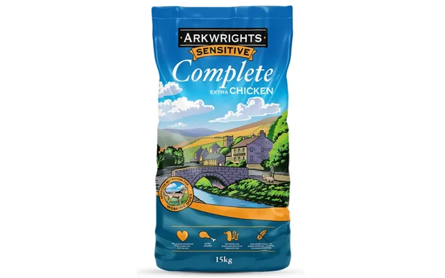 15 Kg Arkwrights Sensitive Complete Extra Chicken - Voksenfoder Med Kylling