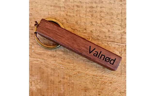 Personlig Nøglering I Træ Med Valgfri Tekst Valnød