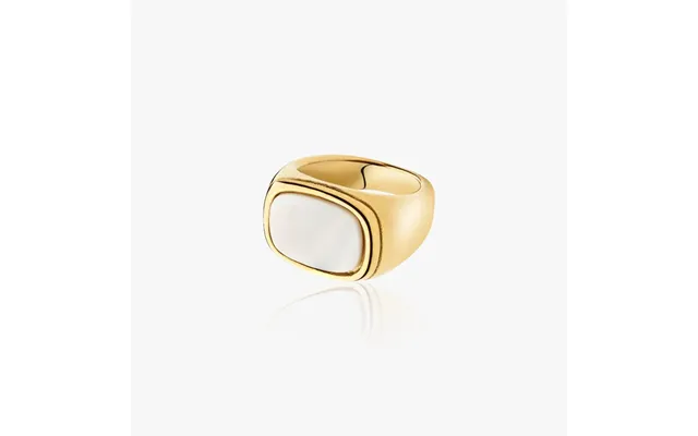 Vintage Chunky Ring Hvid 14k Guldbelagt - Us 5 Eu 49 Xs