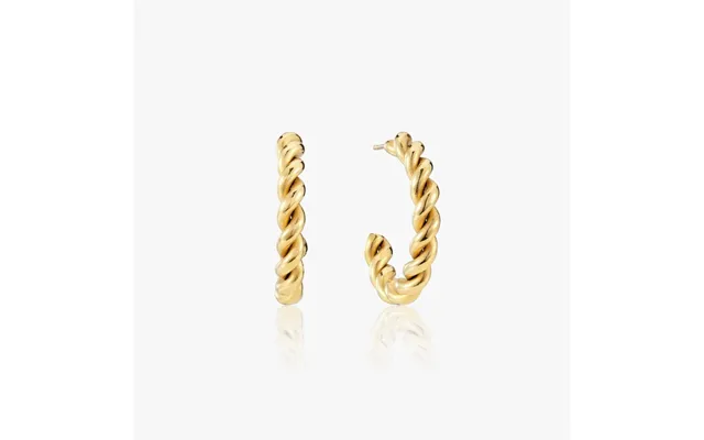 Vintage Spiral Tvist Hoop Øreringe 14k Guldbelagt - 25mm Guld