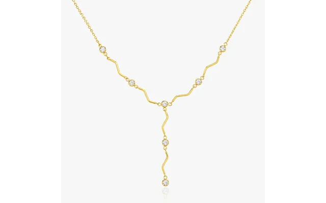 Wavy Halskæde Med Sten 18k Guldbelagt