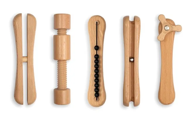 Fidget Widget Nørkle-legetøj I Træ Inkl. 5 Forskellige Versioner - Relish Tool Kit
