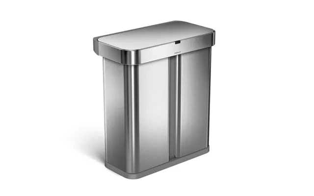 Simplehuman St2036 Dobbelt Skraldespand Med Sensor Og Stemmestyring 58 Liter