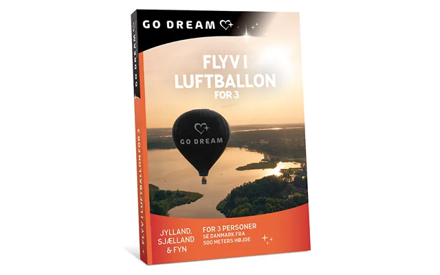 Go Dream Flyv I Luftballon - 3 Personer, Oplevelsesgaver, Adventure , Gavekort, Gaveidé