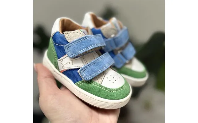 Babybotte Formidable Velcro Sneakers - Hvid Blå Grøn