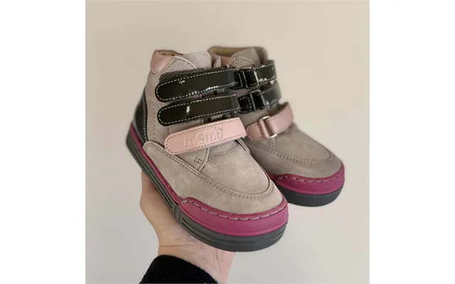 Memo Chicago Velcrosko, Grå Pink Pink Sål - Med Ekstra Støtte