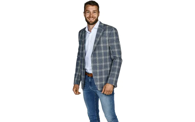 Lys Skotskternet Blazer Fitted Light Blue