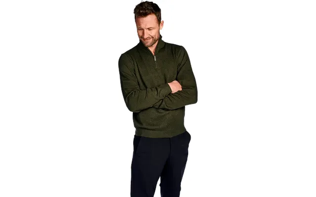 Marina Halfzip Strik Fitted Green