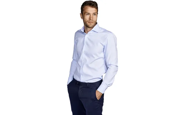 Monaco Struktureret Skjorte Slim Light Blue