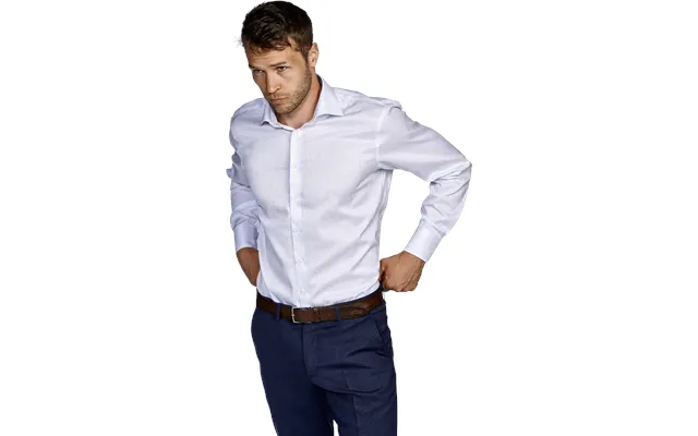 Napoli Nålestribet Skjorte Fitted White