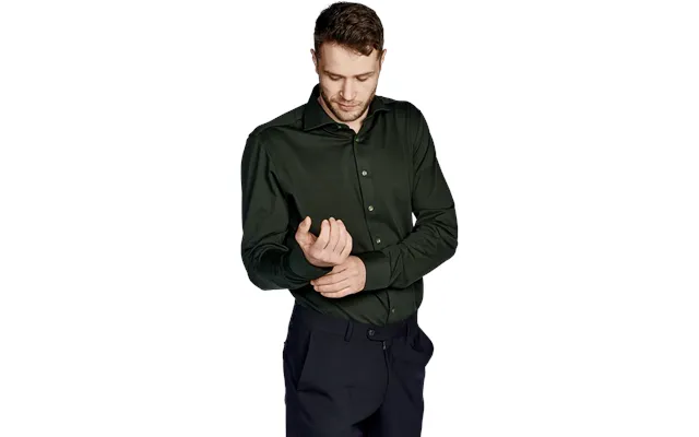 Stockholm Jersey Skjorte Fitted Green