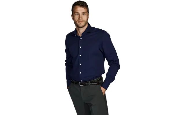 Stockholm Jersey Skjorte Slim Navy