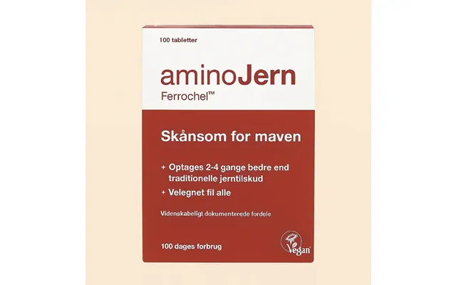 Aminojern Ferrochel- Jerntilskud Særligt Testet Til Gravide. 100 Tabletter