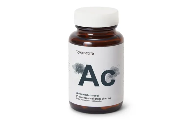 Greatlife Activated Charcoal Norit Aktivt Kul 60 Kapsler