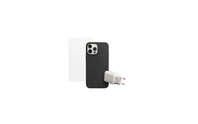 Apple Iphone 13 Pro Beskyttelsesbundle Skærmbeskyttelse - Magsafe Cover & 20w Oplader Sort