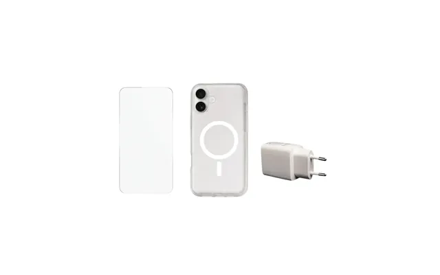 Phone 16 Plus Beskyttelsesbundle Skærmbeskyttelse - Magsafe Cover & 20w Oplader Klar
