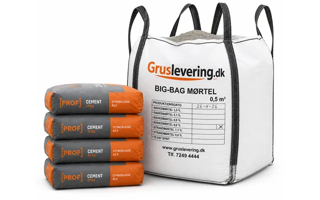 Bigbag Bakkemørtel 0,5 Mâ Inkl. 4 Poser Cement