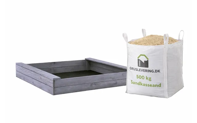 Sandkasse Grå 120x120 Cm Inkl. 500kg Sand