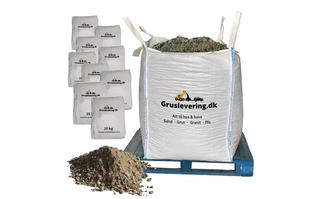 Støbemix 0-8 Mm 1600 Kg 225 Kg Ekstra Stærk Cement