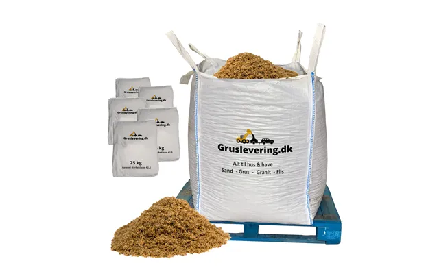 Støbesand 0-2 Mm Med Cement 1000 Kg Støbesand Og 125 Kg Cement